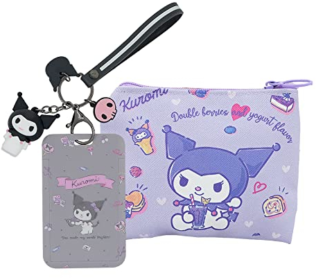 2 Teiliges Set Karikatur Lanyard mit Kartenhaltern, Münzbeutel für Kinder PU, Transparent, Induktiv, für Kinder, Aufbewahrung von Ausweisen, Schülerausweisen, Buskarten