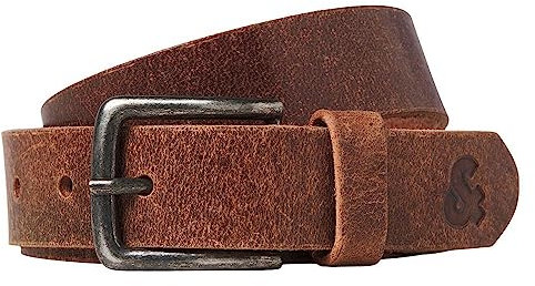 JACK & JONES Herren Jacian Leather Belt Ledergürtel 12227162 ,Cognac ,80