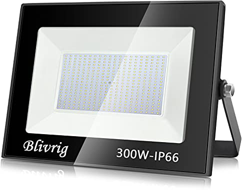 toobettp 300W LED Strahler Außen, Superhell 30000LM Fluter Flutlicht 3500K Warmweiß, IP66 Wasserfest LED Strahler, Scheinwerfer Aussenstrahler für Gärten, Innenhöfe, Garage, Hotel