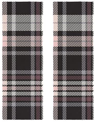 VBFOFBV Handtücher Weiches Handtuch für Badezimmer Küche Yoga Gym Deko Handtücher 2er Set, Rosa graues Vintage Gitter Plaid Gitter