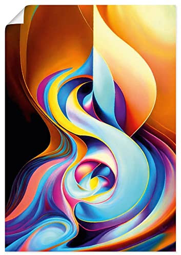 ARTLAND Wanddeko Poster & Kunstdrucke Wandposter Hochformat Abstrakt 8 Wellen Farben Fraktale Fractal Design Modern U4PL