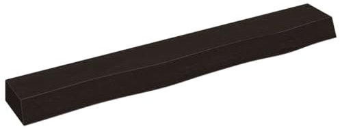 vidaXL Wandregal, Holzregal Regal Handgefertigt mit Baumkante, Wandboard Regalbrett Deko, Bücherregal Hängeregal, Dunkelbraun 80x10x6cm Massivholz Eiche Behandelt