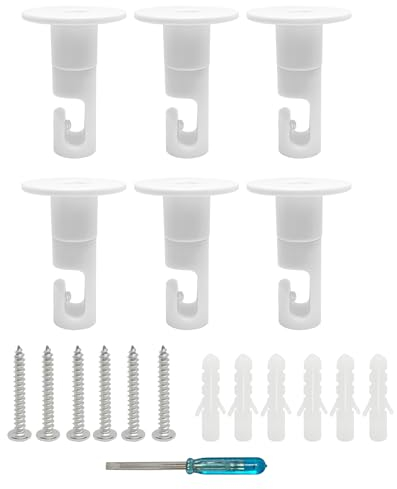smartect support Mural et plafond à suspendre pour câbles [6 pièces, Blanc] Fixation au Plafond avec vis et chevilles, Support de Câble en saillie pour vos projets DIY