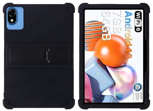 FKQLH Case for DOOGEE U9 Tablet, Adjustable Soft Silicone Kids Friendly Protective Cover for DOOGEE U9 Tablet 10 Inch, Black