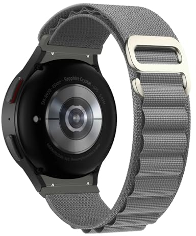 LKQASD Nylon Alpine Loop kompatibel mit Galaxy Watch 6-5 Pro-4 44 mm 40 mm 45 mm Band Sport G-Haken-Armband Watch4-6 Classic 43 mm 47 mm Armband (Color : Dark gray 05, Size : Galaxy 5 44mm)