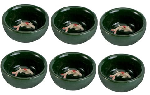 MAGICLULU 1ensemble Tasses à Thé Céramique à Glaçure Glace Motif De Poisson Élégantes Et Décoratives Idéales Pour Mariages Et Fêtes Couleur Vert Foncé