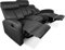 Homey - 3-Sitzer-Sofa mit Relaxfunktion, Modell Frysta mit manueller Neigung der Rückenlehne und Fußstütze an 2 seitlichen Sitzen, 181,5 cm (B) x 99 cm (H) x 93 cm (T), Anthrazitgrau