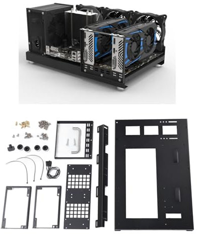 Computer ATX Open Motherboard Rack, Computergehäuse Open Air Miner Mining Frame, Gaming Computergehäuse Chassis mit Griffunterstützung Wasserkühler, HDD SSD, Grafikkarten