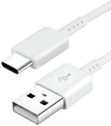 TEQY Cavo USB-C 120 cm Compatibile con Samsung Galaxy Serie S/Note/Fold/A/Tab (Bianco)