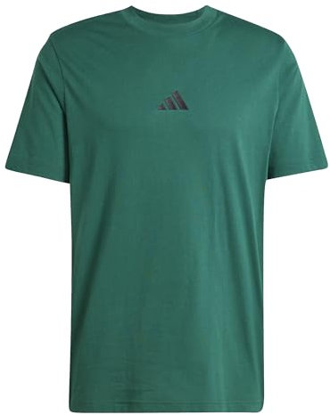 adidas Men's Essential Three Stripes Single Jersey Tee, Collegiate Green/Black, XXL