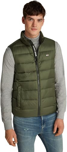 Tommy Jeans Herren Weste Down Leicht, Grün (Fatigue Green), XXL