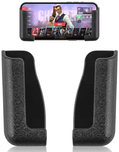 tinshow 2 Stück Handy Halterung Wandhalterung Handy Self-Adhesive Mobile Phone Charger Holder AR Mobile Phone Holder, Compatible with All Mobile Phones Remote Control Storage Case(Black)