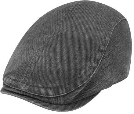 ZLYC Sommer Ivy Schirmmützen Ballonmütze Baumwolle Flatcap für Herren(Gewaschenes Grau),Genheitsgröße