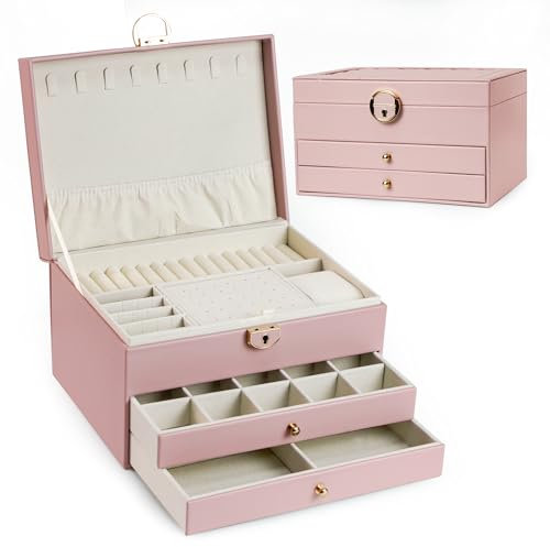 AdelDream Portagioie a tre piani con design linear regalo di compleanno e festa per donne figlie e amici rosa