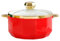 Yiustldd Sopera de porcelana para servir, sopera redonda con tapa de vidrio, tazón de sopa de cerámica con asa para decoración de restaurante, hogar, cocina, apto para microondas y lavavajillas,Rojo