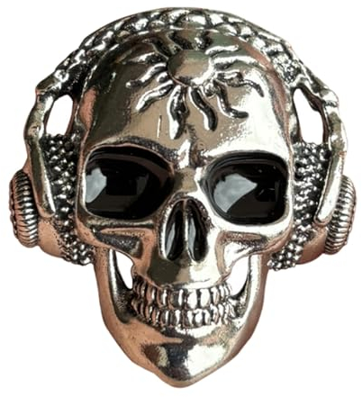 Vbnuyhim Totenkopf-Auto-Lufterfrischer, Auto-Lüftungs-Lufterfrischer,Vintage Automobil-Parfüm-Ornament - Halloween-Autoduft-Dekorationen, Totenkopf mit Kopfhörern, Auto-Innenausstattung für Damen und