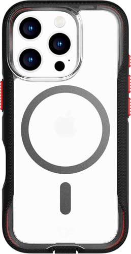 Tech21 EvoPro for iPhone 16 Pro Compatible with MagSafe - Impact Protection Case 21x Military Standard Tested - in Clear/Black