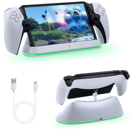 Mcbazel Station de Chargement RGB pour PS Portal Remote Player, Support de Chargement Portable avec Lumières RVB, Adaptateur de Recharge pour PS5 Portal Accessoires