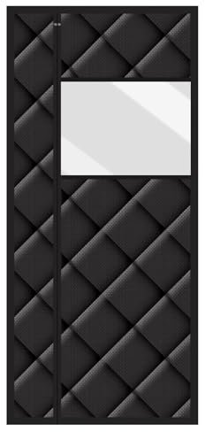 LXRHLIKG Spine Type Magnetic Door Screen, Side Opening Magnetic Thermal Insulated Door Curtain with EVA Transparent Window(Black,100 * 200cm/39 * 79in)