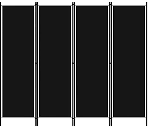 Myheimly 4-TLG. Raumteiler Klappbar Freistehend Trennwand Paravent Umkleide Sichtschutz Spanische Wand Raumtrenner Schwarz 200x180 cm