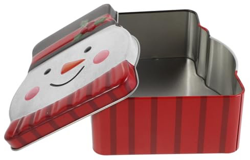 UPKOCH Caja De Hojalata De Navidad Con Diseño De Muñeco Para Almacenamiento De Galletas y Para Celebraciones y