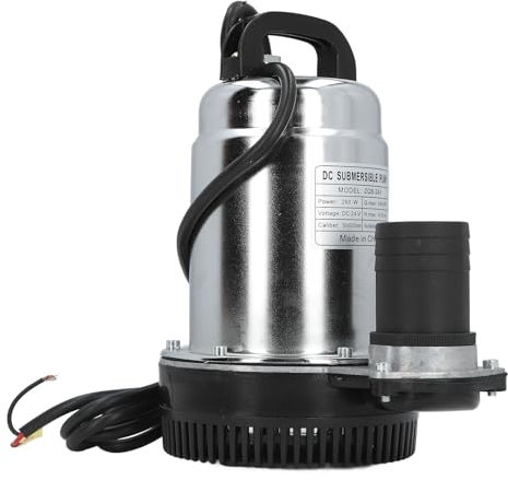 Pompe à Eau 24 V, 260 W 26 GPM 32,8 Pieds, Pompe Submersible Solaire avec Filtre ABS, Pompe de Transfert D'eau pour Fontaine Solaire, Piscines, Aquaculture Marine