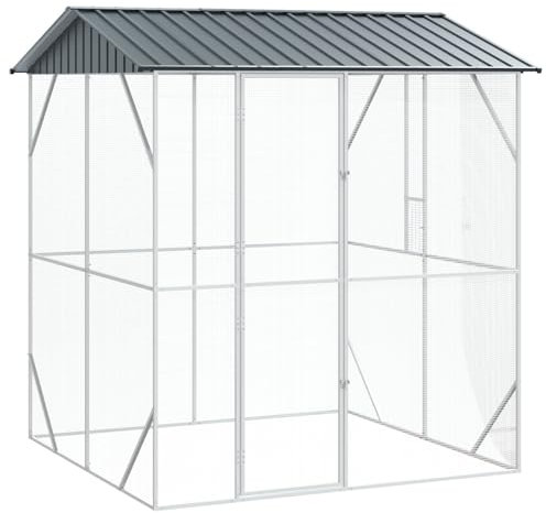 vidaXL Voliere Anthrazit 210x227x247 cm Stahl