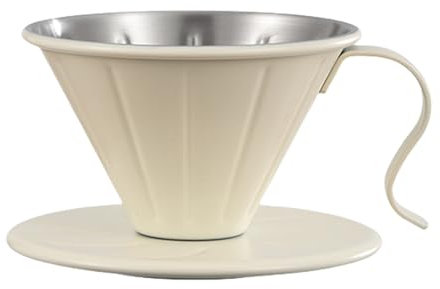 Kaffeefilter Keramikfilter Permanentfilter Filter für Filtertüten 1x4 1 Loch Wiederverwendbar Gewicht für einen sehr sicheren Stand (Ø11.5cm,Weiß)