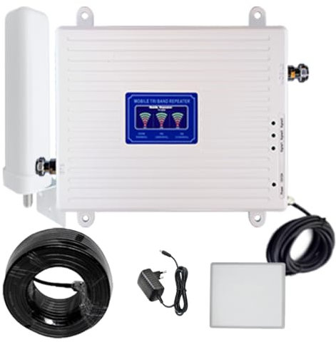 Amplificateur de Signal Mobile 4G/3G/GSM, Triple Bande 800/1800/2100MHz, Bande 1/8/20, Booster Réseau