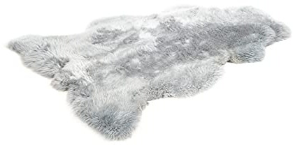 Decorating Sheepskins XXXL Premium Schaffell Echt Groß, Lammfell Echt Grau 130-140 cm, geruchlos, Fell für Stuhl, Alternative zu Kunstfell, Lammfell Teppich für das Sofa, Lammfelle, Schaffelle