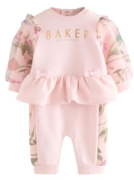 BAKER BY TED BAKER Baby Mädchen Overall mit floralem Organzaärmel