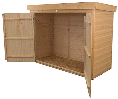 Forest Garden Shiplap Pent Large Outdoor Store 1.9m x 0.87m Pressure Treated Wooden Patio Shed