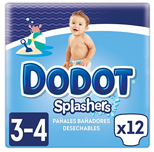Dodot Splashers - 4 Paquetes de 12 Pañales Bañadores Desechables, 6-11 kg, No Se Hinchan Y Fácil de quitar, Talla 3