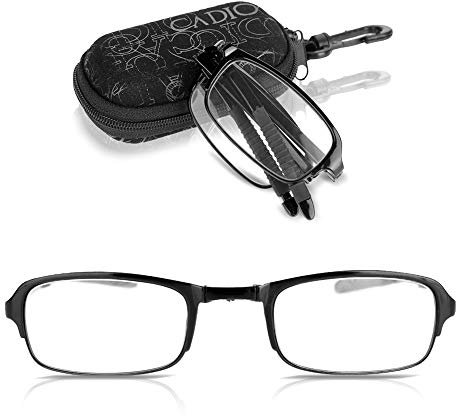 Sonew Faltbare Lesebrille leichte professionelle falten presbyopische Brille für Mann Frauen schwarz Nylon Zip-Case(1.0)