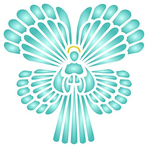 Angel Schablone, wiederverwendbar, Weihnachtskrippe für DIY Karten Dekorationen Projekten – Vorlage, auf Papier Scrapbook Bullet Tagebuch Wände Böden Stoff Möbel Glas Holz usw. Größe S