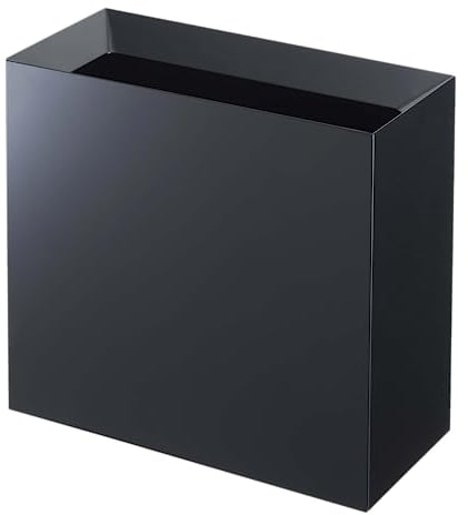 YAMAZAKI Home Mülleimer, moderner Mülleimer, mit Griff, für Küche, Schlafzimmer, Badezimmer, Büro, Kunststoff, hoch, schwarz