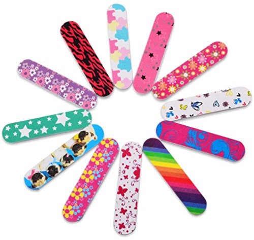 20 Pieces Mini Professional Nail Files Double Sided Emery Boards Nail File and Buffers Pedicure Manicure DIY Nail Tools for Women Girls (Color Random)