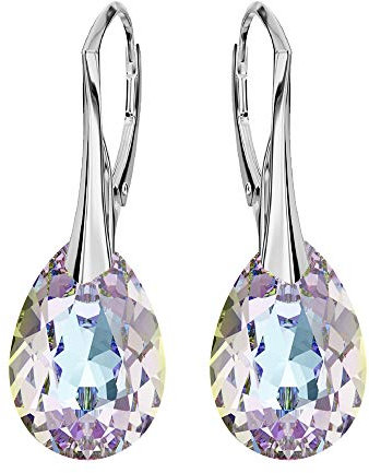 Panda-Jewellery Ohrringe Silber 925 Hängend - Kristallohrringe mit Kristallen in Form eines Tropfens (Vitrail Light)