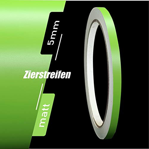 siviwonder Zierstreifen Matt lindgrün grün lind 5mm Aufkleber Länge 10m Auto Boot Klebeband Sticker