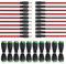 Aiqeer 5.5 X 2.1 mm DC Stecker Verbinder Set, 10 Paare 12V / 24V DC Power Adapter Terminalblock und 10 Paare DC Power Pigtail Kabel