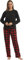 YUSHOW Pyjama Femme en Polaire Ensemble Pijamas Manches Longues Pantalon à Carreaux 2 Pièce Vêtements de Nuit Sleepwear Pjs Set pour Hiver,Noir-noël À Carreaux,S
