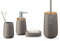 Madame Coco Badezimmer Set 4er Keramik, Cera Klobürste Seifenspender Zahnbürstenhalter Set, Badezimmer Deko Grau, Toilettenbürste, Seifenschale Zahnputzbecher, WC Bürste Schminktisch Zubehör Set Grau