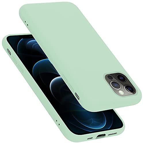 Cadorabo Hülle kompatibel mit Apple iPhone 12/12 PRO Hülle Silikon Handyhülle für iPhone 12/12 PRO Case aus flüssigem Silikon- Kratzfeste und stoßfeste dünne TPU Schutzhülle - Liquid HELL GRÜN