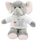 Kilala Kuscheltier Elefant, T-Shirt mit Aufdruck Kopf hoch, personalisiert mit Wunschname, Geschenk zur Genesung oder als Talisman, 21 cm groß