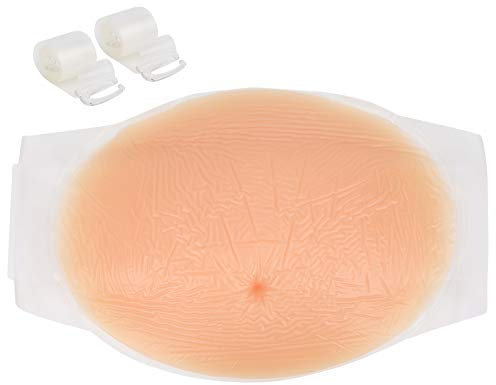 Biitfuu Accessoires de Cosplay de Grossesse, 2-4 Mois/4-5 Mois Faux Ventre de Grossesse Silicone Artificiel Ventre de Femme Enceinte Accessoires de Photographie avec Sangles(2-4 Months)