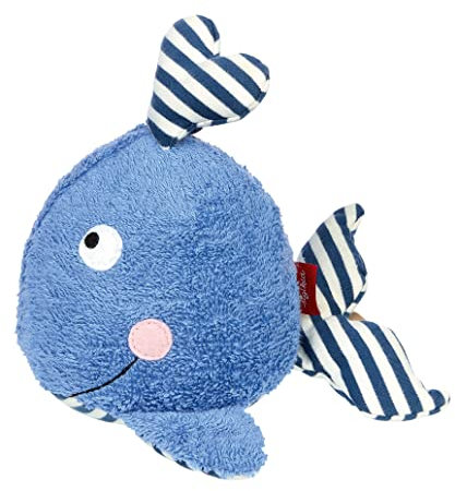 SIGIKID 39661 Badewannenspielzeug Wal, Stofftier für die Badewanne: Spiel & Spaß im Wasser beim Baden, für Kinder ab 12 Monaten, Blau/Wal 17x18 cm