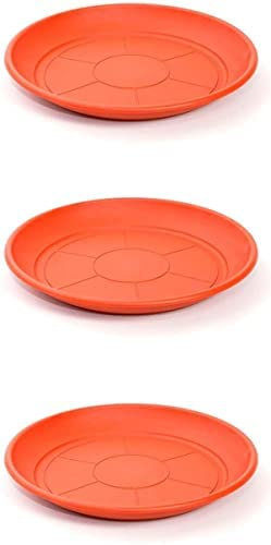 Desconocido Lot de 3 soucoupes pour pots de fleurs en plastique PVC Marron 20 cm