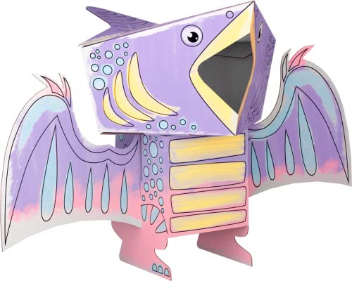 Monumi- 3D Dinosaurier Figuren, 3D Malbücher für Kinder, Dinosaurier Spielzeug Ausmalbuch Kinder, Malbuch Kinder Dino Figuren Kreativ Set, Dino Spielzeug aus Pappe, Coloring Book: Pterodactylus