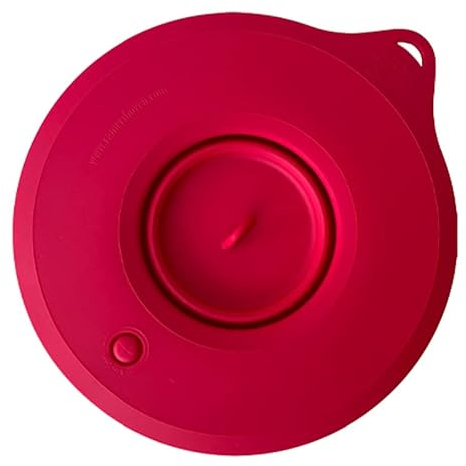 Kenny Professional Silikon Profi-Frischhaltedeckel Überzieher kompatibel mit Kenwood Chef XL Modellen, spülmaschinenfest mit Airlock-Ventil (Rubinrot)