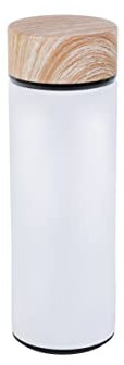 axentia Termo con tapa, 350 ml, botella con infusor de té, acero inoxidable, color blanco